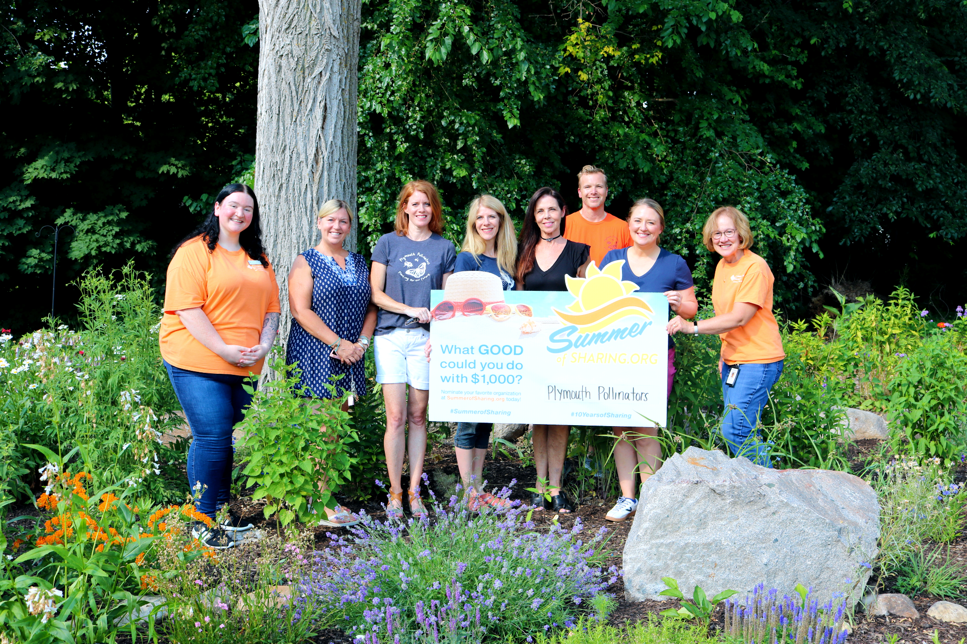 Plymouth Pollinators receive $1,000 Summer of Sharing donation